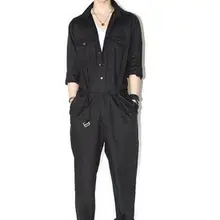 Мужские брюки больших размеров, свободная одежда, комбинезон, комбинезон с откатным подолом, повседневные штаны, мужская одежда певицы