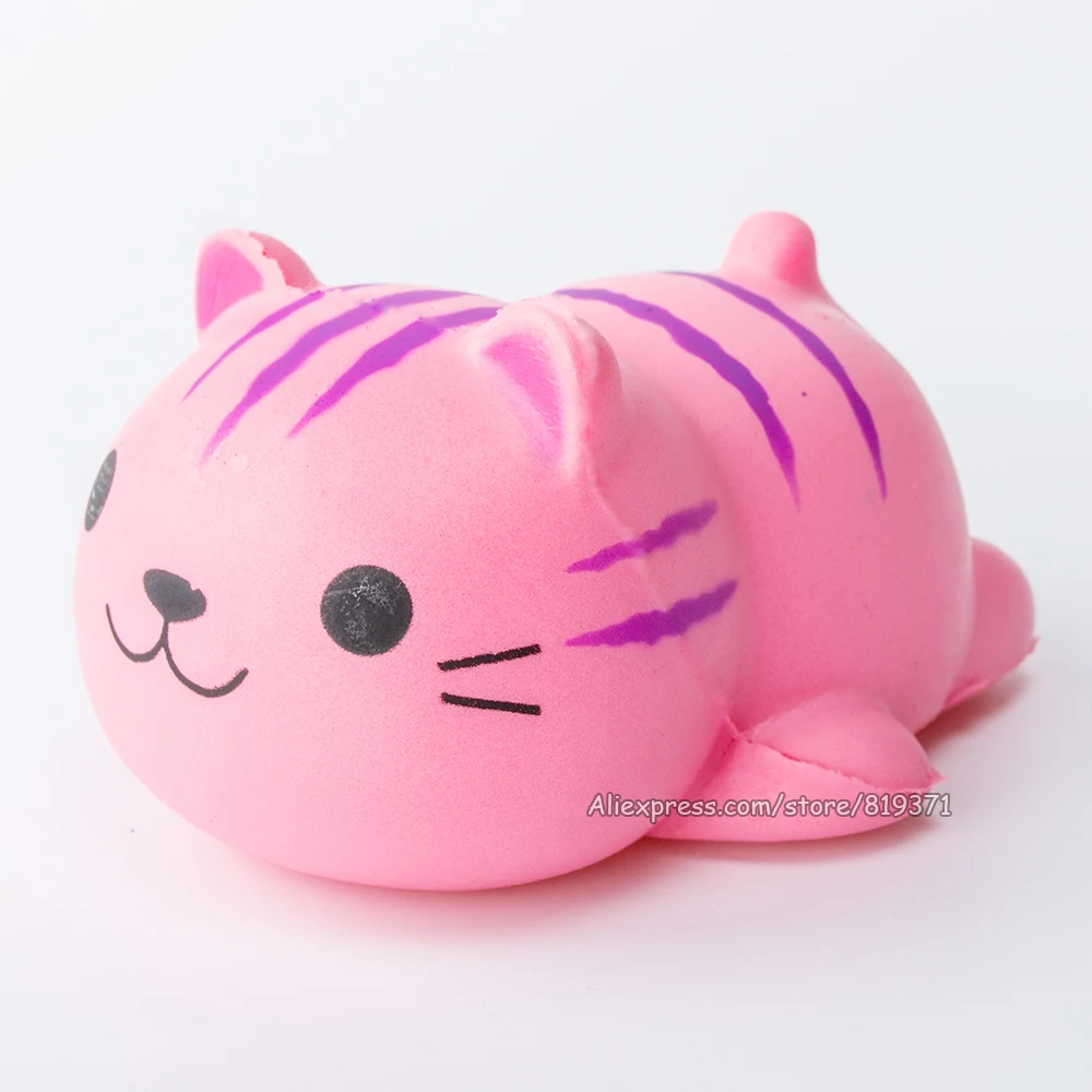 

10cm Jumbo Cute Cartoon Pink Cat Tiger Squishy Slow Rising Animal Key Phone Decor Soft Squeeze Fun Kids Toys For children Gift