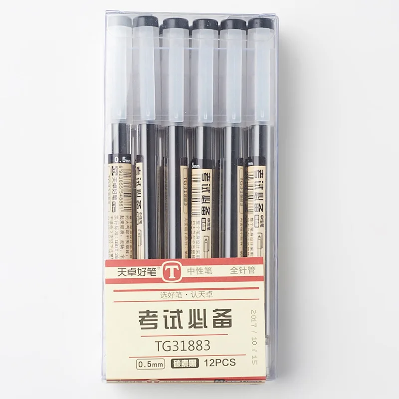 

12Pcs MUJI Style Japanese Gel Pen 0.5mm Black Pen School Office Student Exam Writing Stationery Supplies Papelaria Canetas