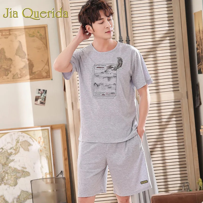 J & Q Пижама домашняя 2019 летняя новая Hombre Verano Мужская пижама хлопковая модная