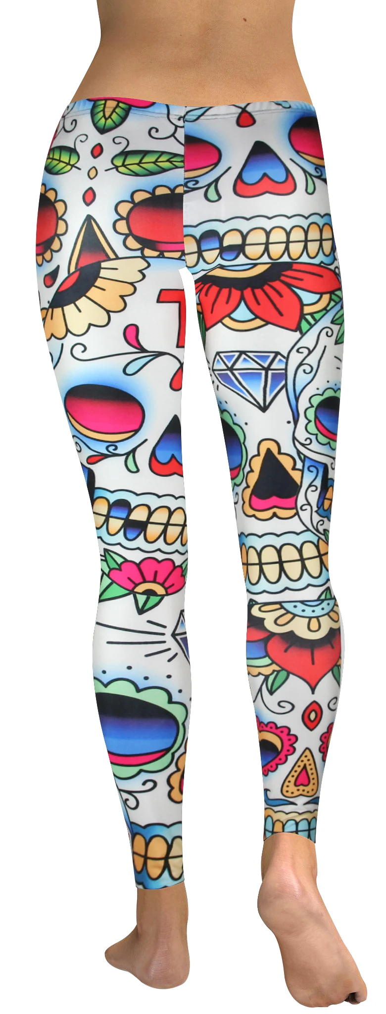 skull rose halloween legging (2)