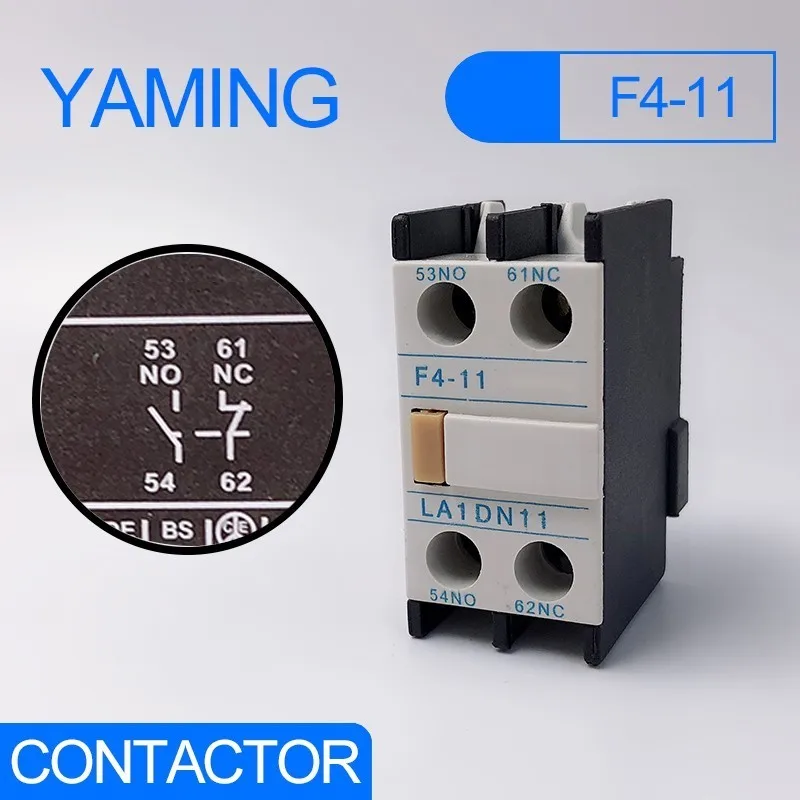 

F4-11 Auxiliary contact CJX2 AC contactor supporting LA1-DN11 1NO+1NC auxiliary contact block for CJX2 LC1-D series