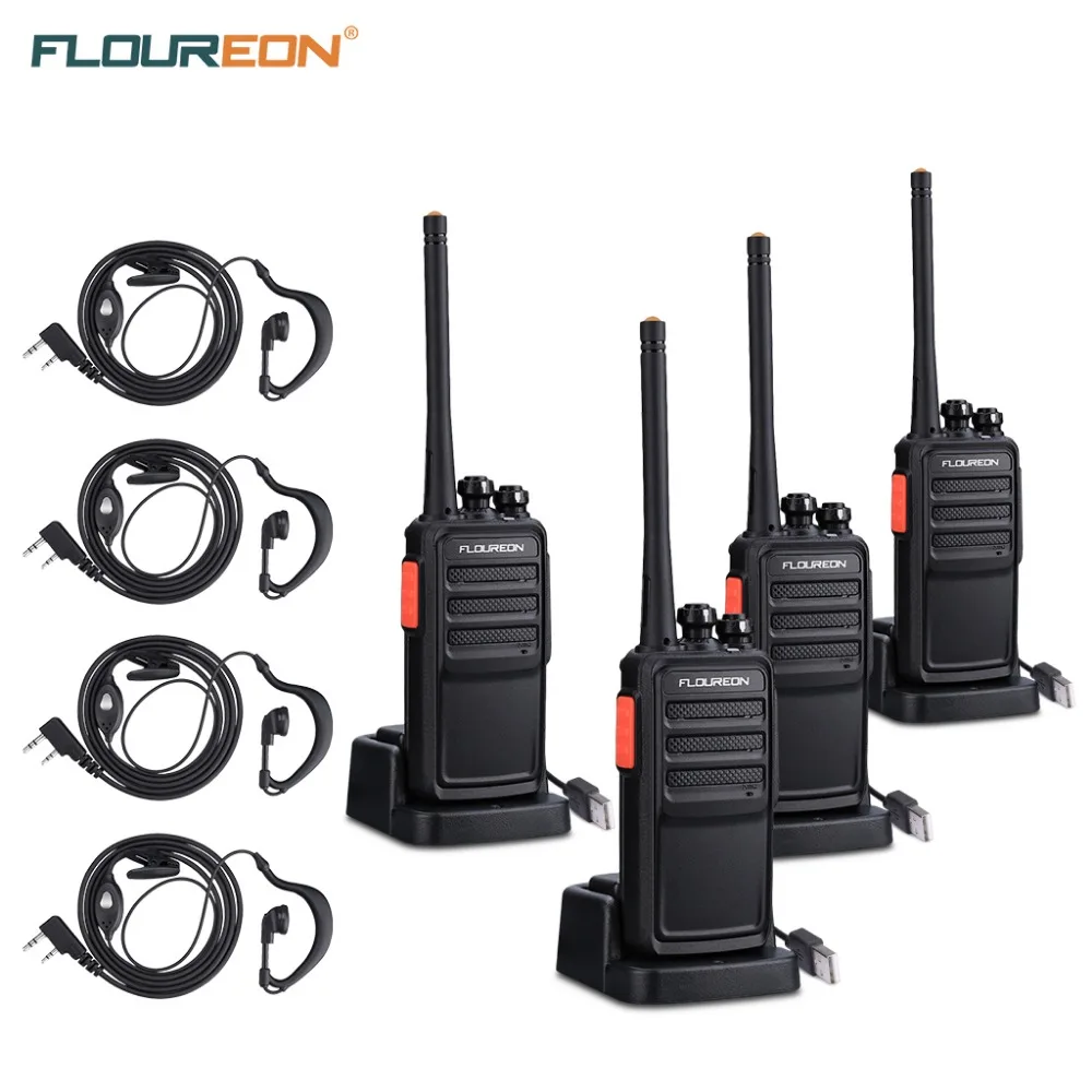 

Floureon 2 pair 16CH waklie talkie UHF400~480MHz 2-Way Radio USB Charger Li-ion Battery 12KM Recharged Interphone US