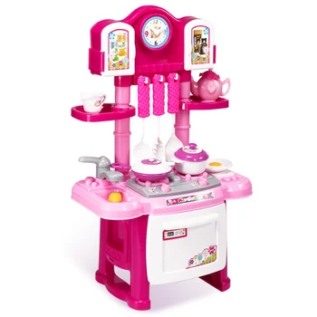 

2019 New 1 Set Kitchen Toys Pretend Play Cooking Toys Tableware Sets Cooking Dinner Table Suit Girls Toys New Year Gift