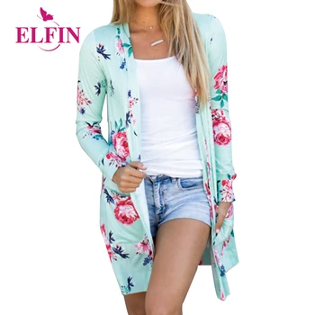 

Summer 2018 Fashion Woman Jacket Coat Floral print Cardigans Jackets Loose Coat Mujer Femme Loose Coat Outwear WS1105R