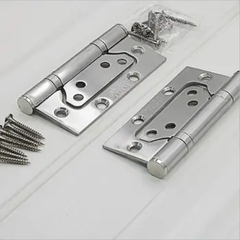 

1 Pair Door Hinges Stainless Steel 3mm Thickness 4 Holes Butterfly Hinge With Screws