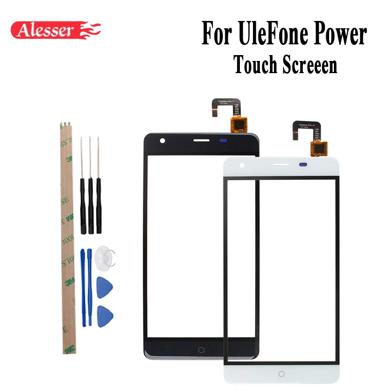 

Alesser For UleFone Power Touch Screen Perfect Repair Parts Touch Panel +Tools For UleFone Power Touch Sensor 5.5" Front Glass