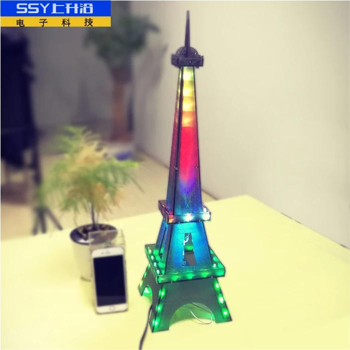 

Light Cube suite tower in Paris Eiffel Tower LED DIY music spectrum electronic parts