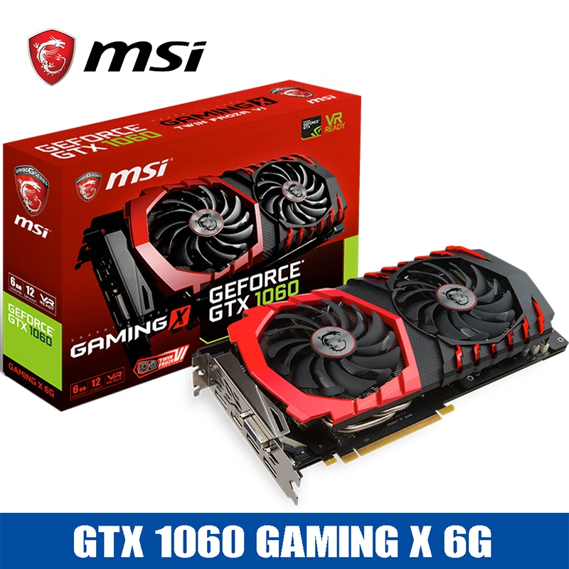 Mining GTX1060 MSI Графика карты 1594 1809 МГц/8100 МГц 192Bit GDDR5 PCI E3.0 3DP + HDMI DVI 6G для ETH/игровые
