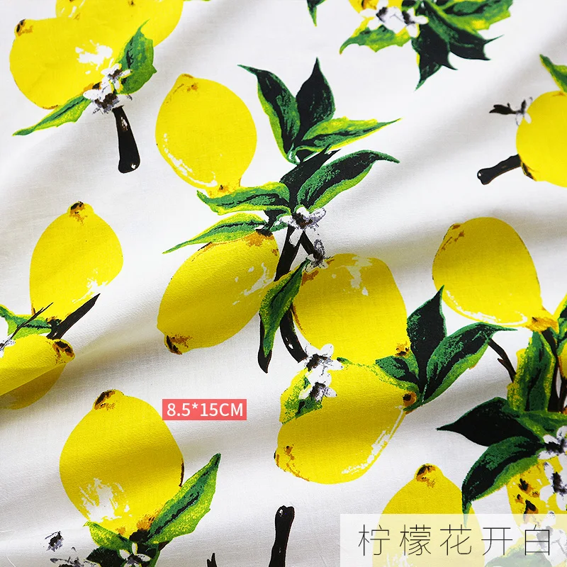 

2018 Fashion 100% Cotton Fabric Lemon Sunflower Cloth Patchwork Fabrics for DIY Sewing Bed Sheet Dress 50*145cm Width