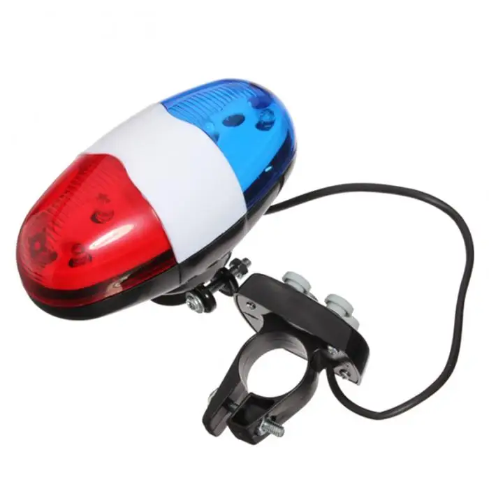 Clearance Newly Bicycle 6 Flashing LED 4 Sounds Police Siren Trumpet Horn Bell Bike Rear Light 5