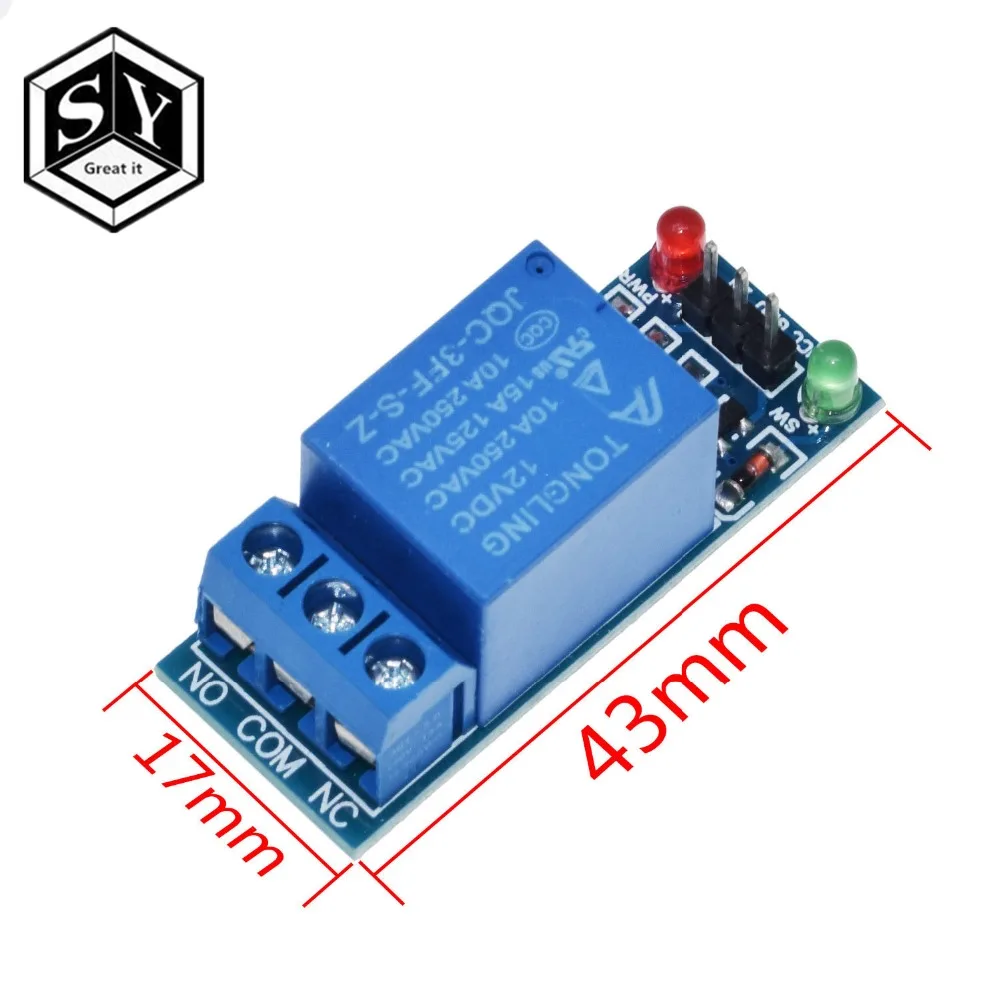 1 шт. Great IT 1-канальный реле 5 в 12 В низкий уровень триггера 1 канал релейный модуль Интерфейсная плата щит для PIC AVR DSP ARM MCU