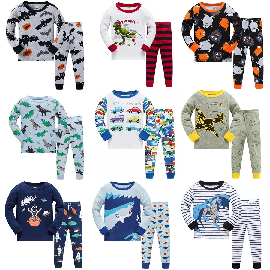 Новинка 2020 Детская Пижама с круглым вырезом и длинным рукавом|boys pyjamas|pajama setsboys cotton