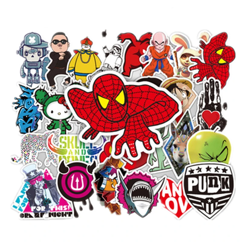 50pcs Sticker Pack Mixed Galaxy Stickers on Laptop Decal Bicycle Stickers DIY Guitar Skateboard Luggage Car Computer Stickers
