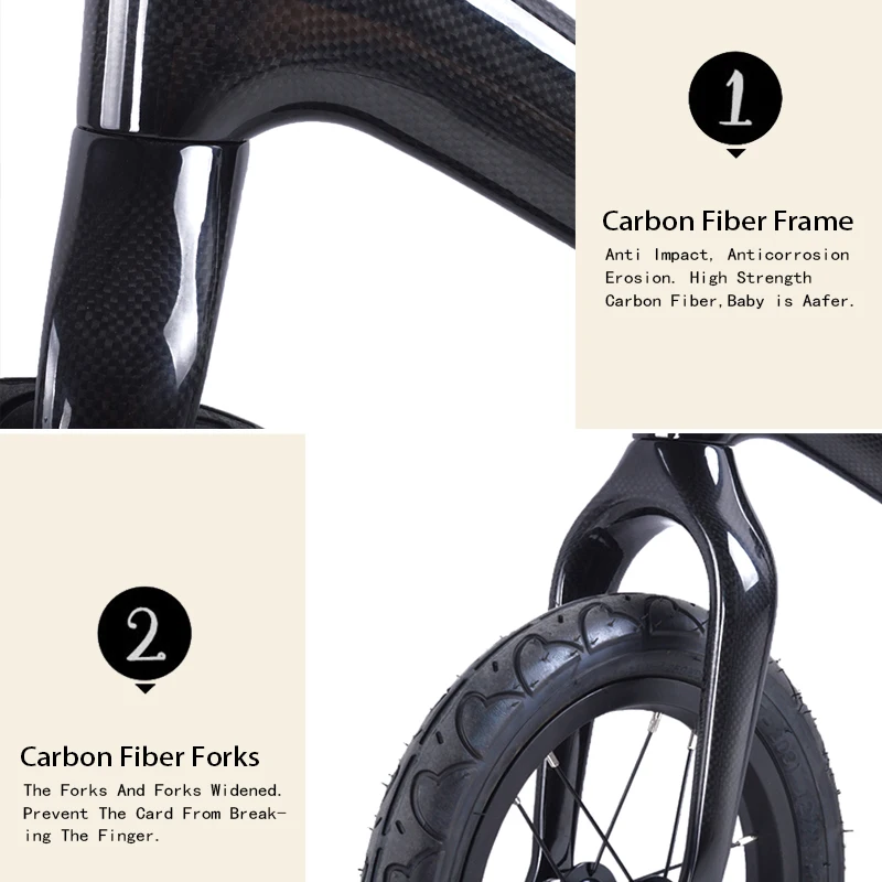 Best Free Shipping 12inch Full Carbon fiber Frame Fork For 2~6 Years Old children Bicycle Complete Bike No-Pedal Kids balance bike 4 Best Free Shipping 12inch Full Carbon fiber Frame Fork For 2~6 Years Old children Bicycle Complete Bike No-Pedal Kids balance bike 4