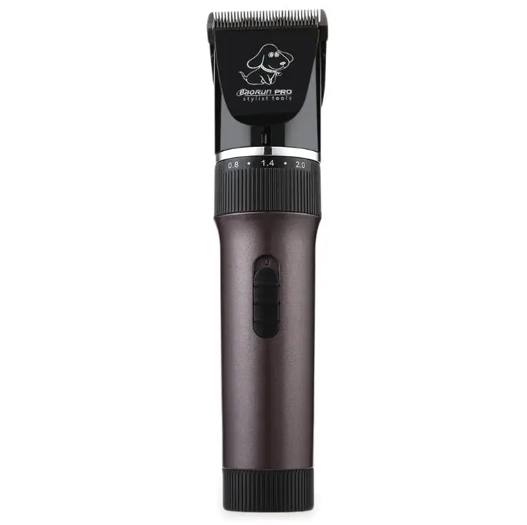 EU PLUG DEEP BROWN Новинка BaoRun P6 профессиональная перезаряжаемая электрическая машинка для стрижки волос для домашних животных, ножницы, набор для ухода, коричневый, красный цвет, аксессуары для домашних животных - Цвет: EU PLUG DEEP BROWN