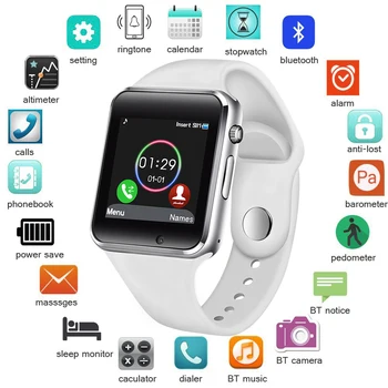 

LIGE Smart Watch Women SIM TF Push Message Camera Bluetooth Connectivity Android Phone Sports pedometer Digital Smart Watch Men