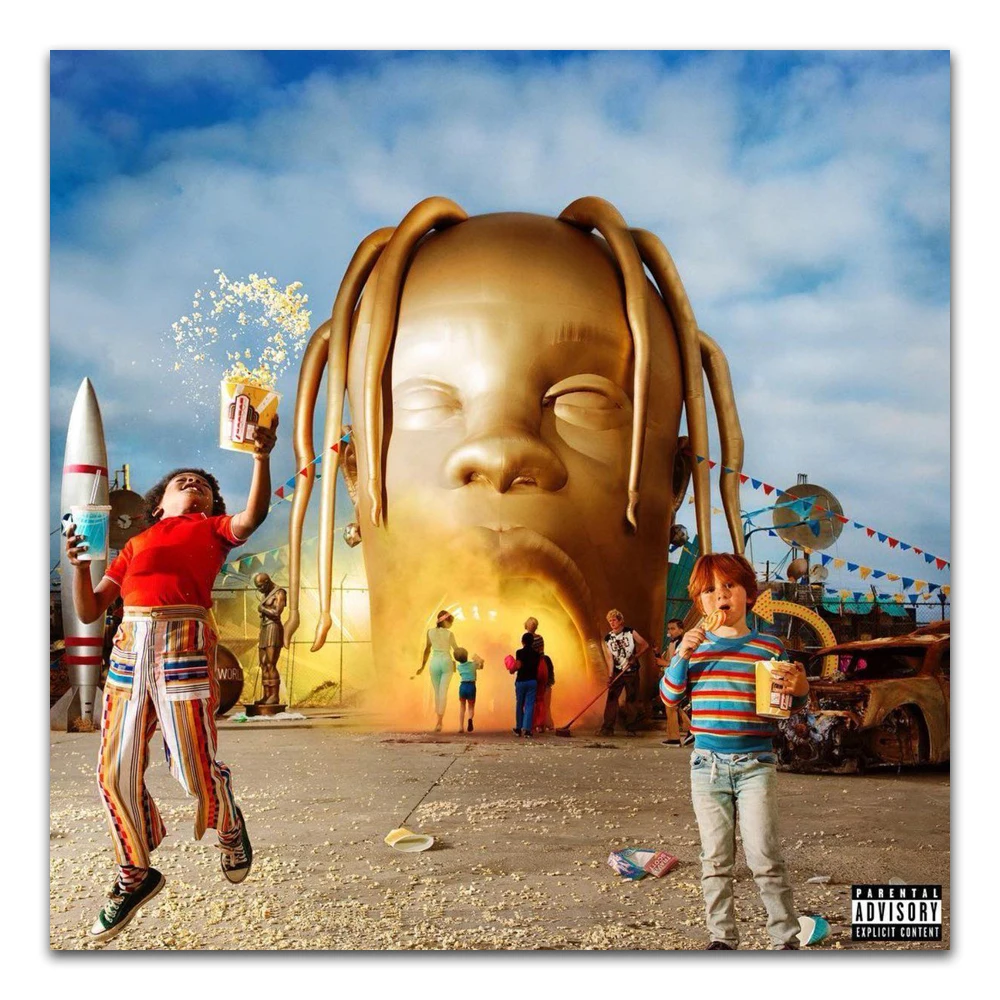Z0895 Posters and Prints Travis Scott Astroworld Rap Music Album Cover Art Poster Canvas Painting Home Decor