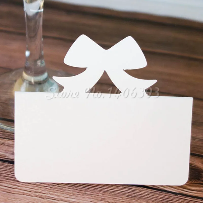 

50pcs Bow Knot Ribbon design Laser Cut Wedding Party Table Name Place Cards Wedding Party Decoration Table Decoration
