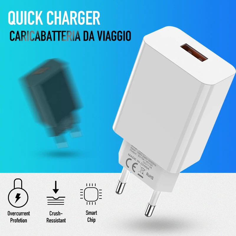 ROCK Quick Charge 3,0 18 Вт QC 3,0 4,0 быстрое зарядное устройство USB портативное зарядное устройство для мобильного телефона iPhone samsung Xiaomi huawei