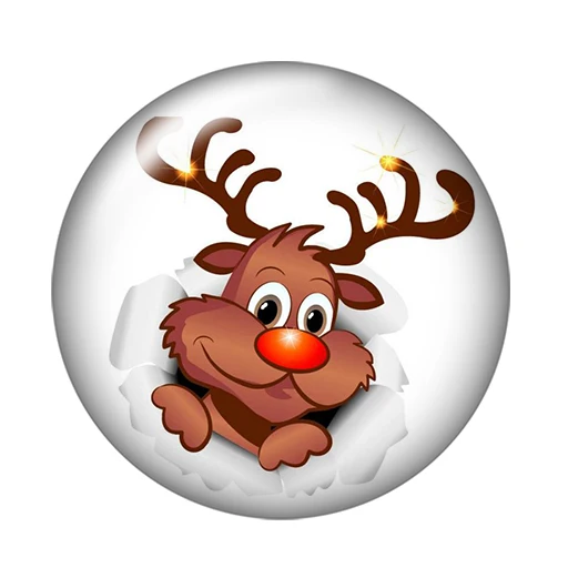 Merry Christmas Elk 10 шт. смешанный 12 мм/16 мм/18 мм/25 мм круглый стеклянный кабошон demo плоский задний вывод ZB0434 - Цвет: G