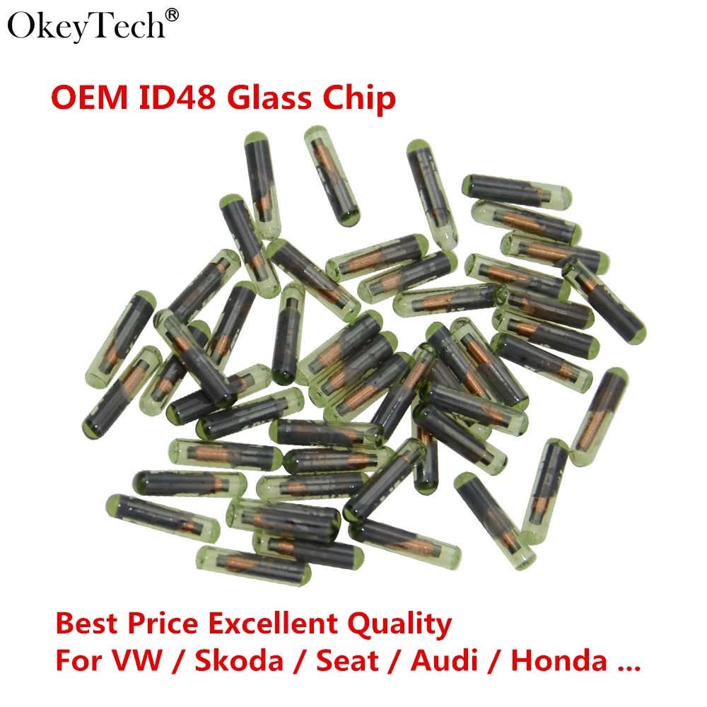 Okeytech 10 шт. прозрачный чип для ключа ID48 VW/Skoda/Seat/Audi/Honda копия автомобильного 48 трава