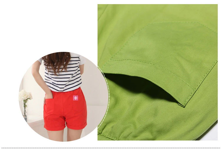 New Korean version of the shorts Ms. Summer Waist Loose Large fat MM Wide leg Large size Sports Casual Student Candy colors (9)