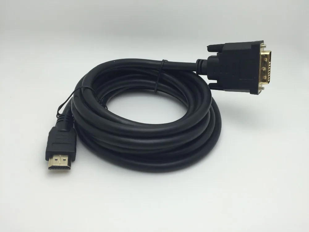 Кабель HDMI-DVI Номинальный Высокоскоростной двунаправленный кабель HDMI-DVI адаптер 24+ 1 pin позолоченный upports 3D 1080 P-черный