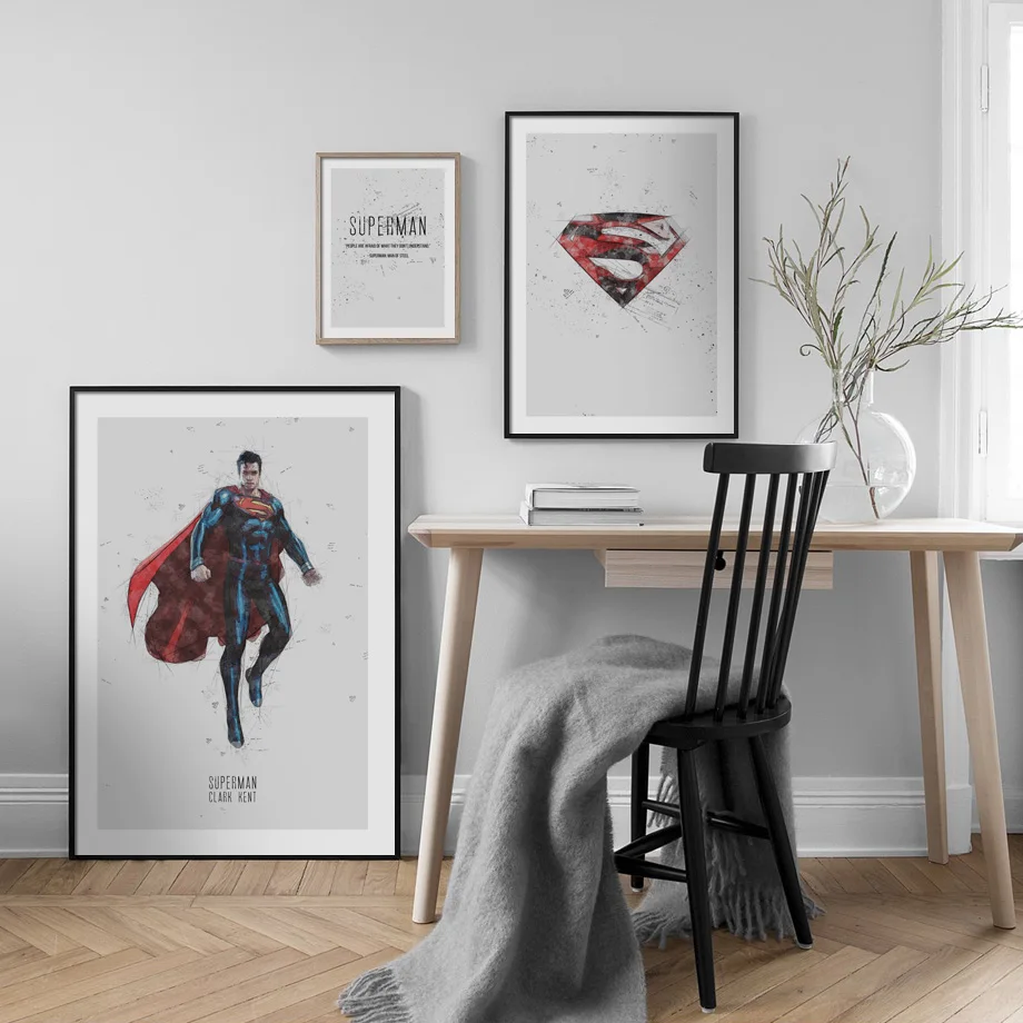 

DC Superman Superhero Sign Clark Kent Wall Art Canvas Painting Nordic Posters And Prints Wall Pictures For Living Room Decor