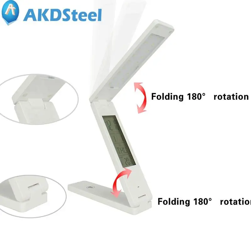 

AKDSteel Solar Energy USB Charging Folding LED Nightlight Student Dormitory Emergency Desk Lamp Mobile Power High Bright