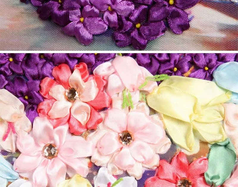 57X50 см фиолетовая ваза с лавандой рукоделие DIY 3d Набор для вышивания крестиком незаконченная вышивка лентой paintingtitching ремесло подарок