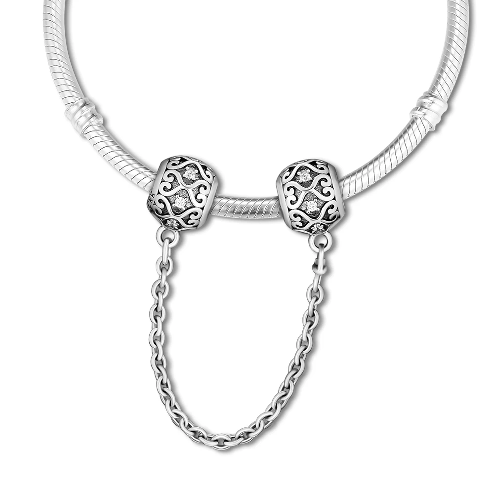 Beads For Jewelry Making Bracelets Enchanted Heart Safety Chain Charms