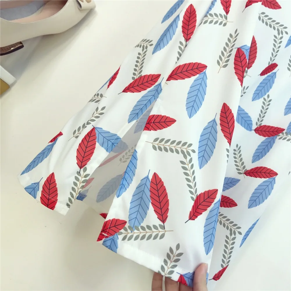 Летняя Новинка 2020 футболка с галстуком бабочкой + шифоновая юбка принтом в виде