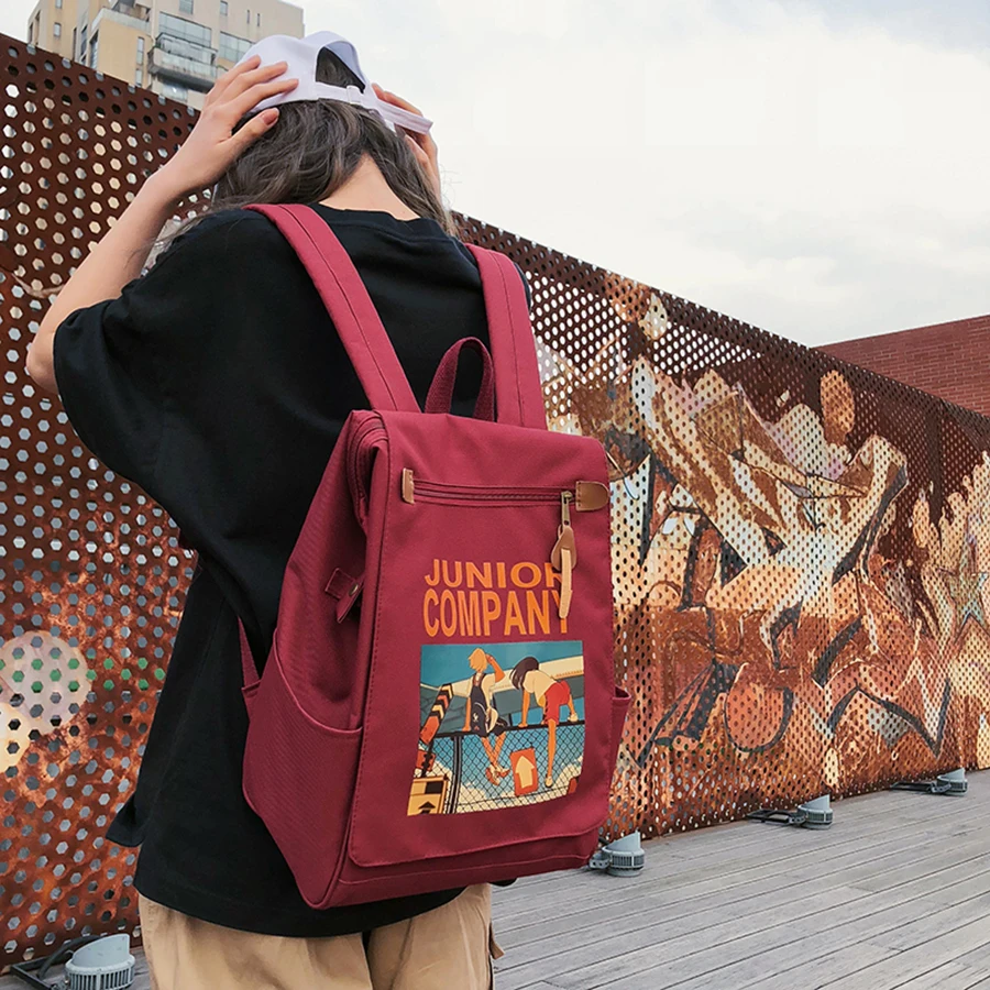 

Fashion Anime Print Backpack For Women Large-capcity Students Girls Schoolbags Travel Backpacks Oxford Waterproof Bookbags New