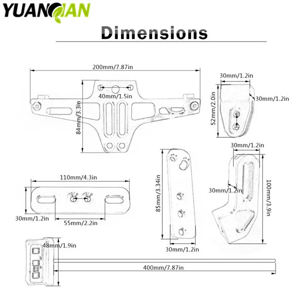 Кронштейн для крепления номерного знака на мотоцикле с ЧПУ Ducati 848 900 SS 1098 Hypermotard