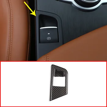 

Car Carbon Fiber Interior P Button Electronic Handbrake Frame Cover Trim Decoration for Alfa Romeo Giulia 2016 2017 2018