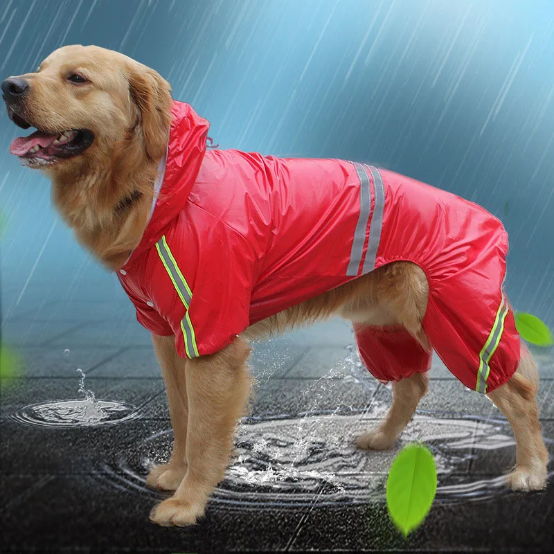 Светоотражающий дождевик для собак, ветронепроницаемый и водонепроницаемый плащ для щенков, одежда, удобная сетчатая подкладка, Полиуретановая непромокаемая одежда для домашних питомцев для маленьких, средних и больших собак