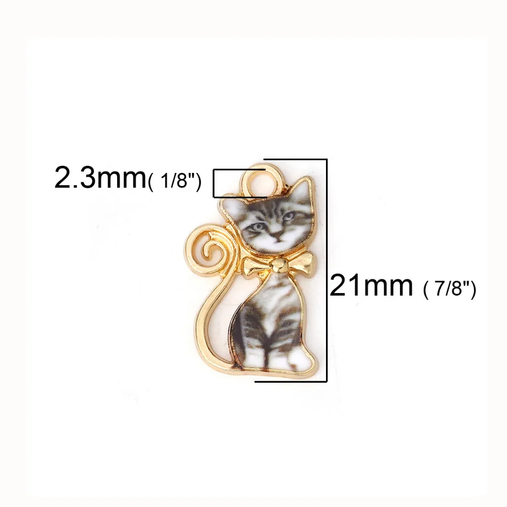 DoreenBeads Подвеска из цинкового сплава подвеска кот животное золотой оранжевый