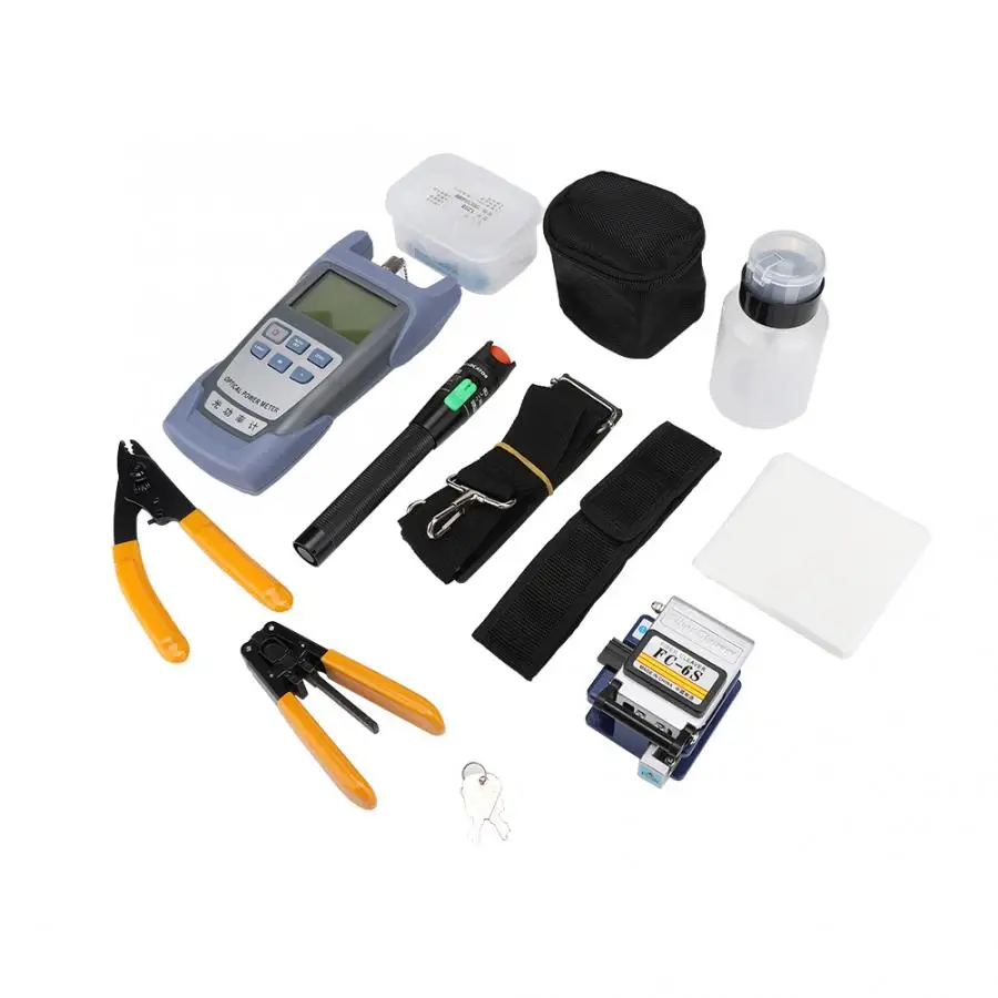 for FC-6S Fiber Optic Cold Connection FTTH Toolbox Kit Fiber Cleaver Optical Power Meter Optic Connect
