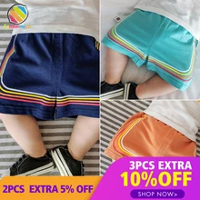 Lemonmiyu Детские хлопковые шорты летние геометрические шаровары низ эластичный пояс Active пляжные короткие мотобрюки малыша повседневные штаны