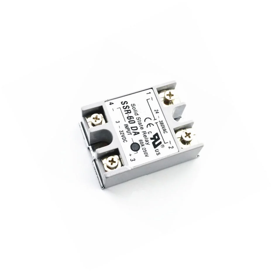 

1PCS 24V-380V 60A 250V SSR-60 DA Solid State Relay Module 3-32V DC To AC