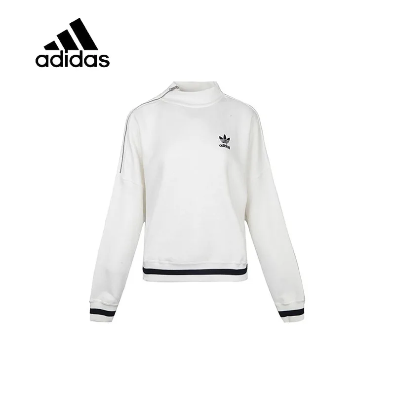 Original New Arrival Official Adidas Women's Breathable Pullover High Collar Plus Velvet Leisure Zipper Sportswear BS4276