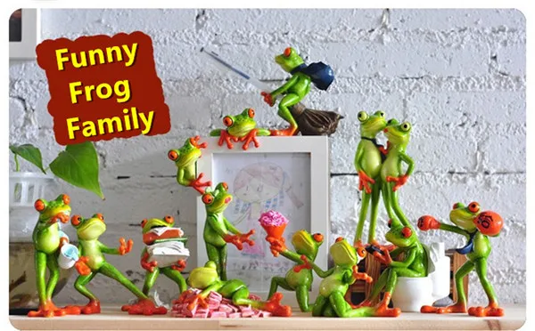 Cute Frog figure toy home office computer desk decoration