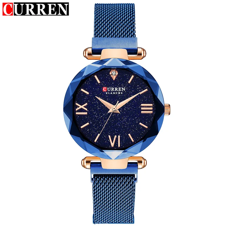 

NEW Curren Watches Women Fashion Business Blue Women Watch Ladies Stainless Steel Bracelet Woman Watch Top Brand Women's Watches