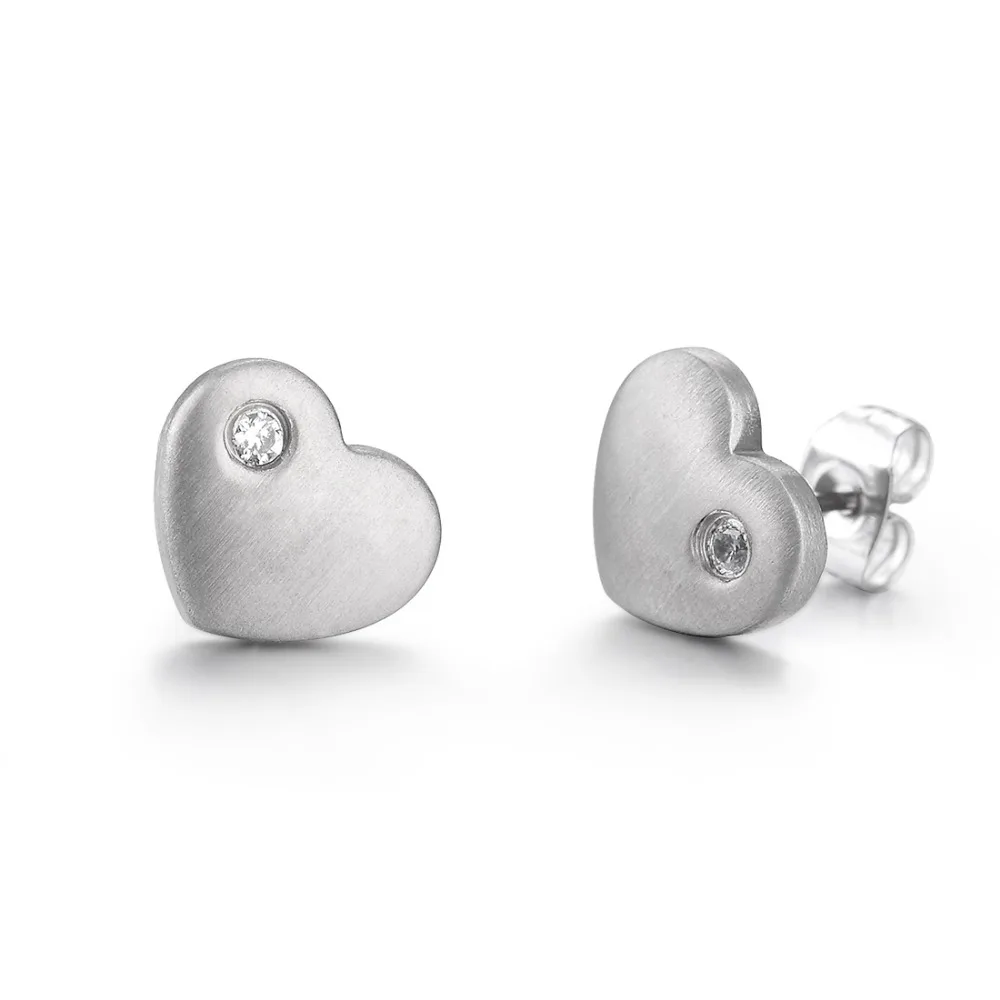 Новинка, маленькие милые серьги в форме сердца для девочек, чистый титановый гвоздик, серьги для женщин, любимая девушка, Романтичный подарок, ювелирные изделия из кубического циркония