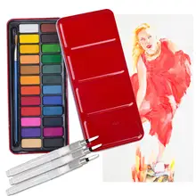 Водяная краска кисточки разнообразные наконечники 3 шт. и 24 цвета акварель краски s Пан набор