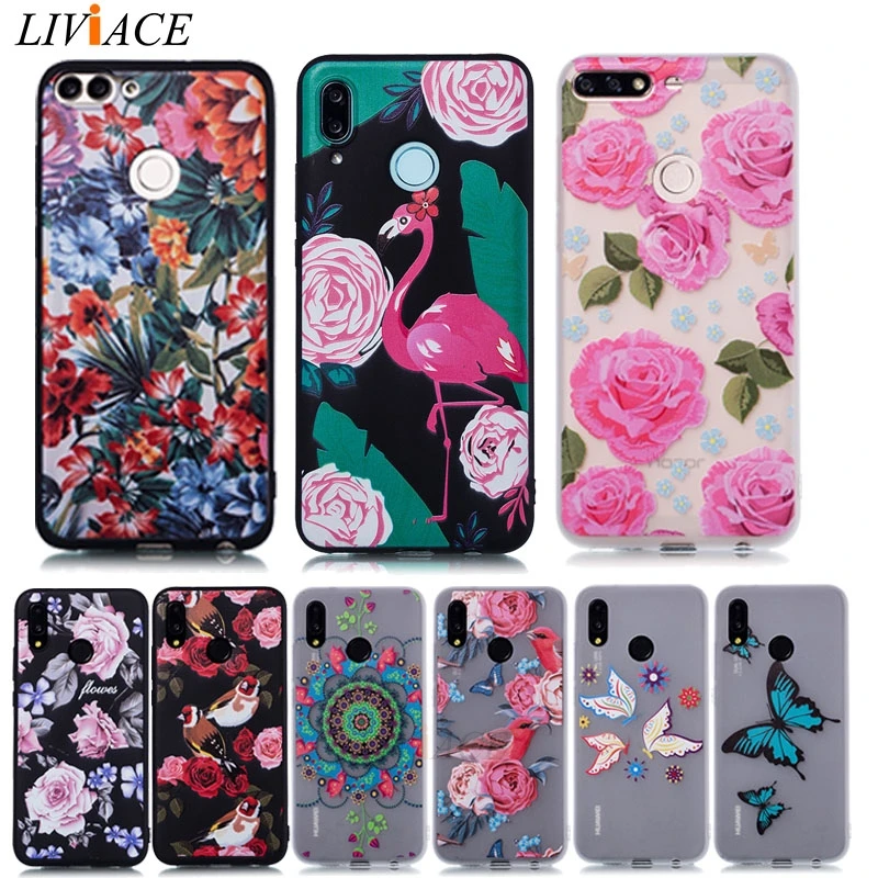 

3d relief flower flamingo bird silicone phone case on for huawei nova 3 3e 2s 2 lite GR5 2017 nova3 soft tpu back cover coque