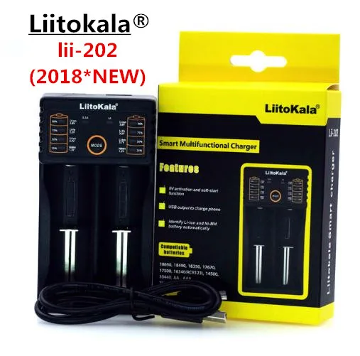 Новое зарядное устройство Liitokala Lii202 18650 1,2 в 3,7 в 3,2 в AA/AAA 26650 10440 14500 NiMH литиевая батарея 18650 зарядное устройство