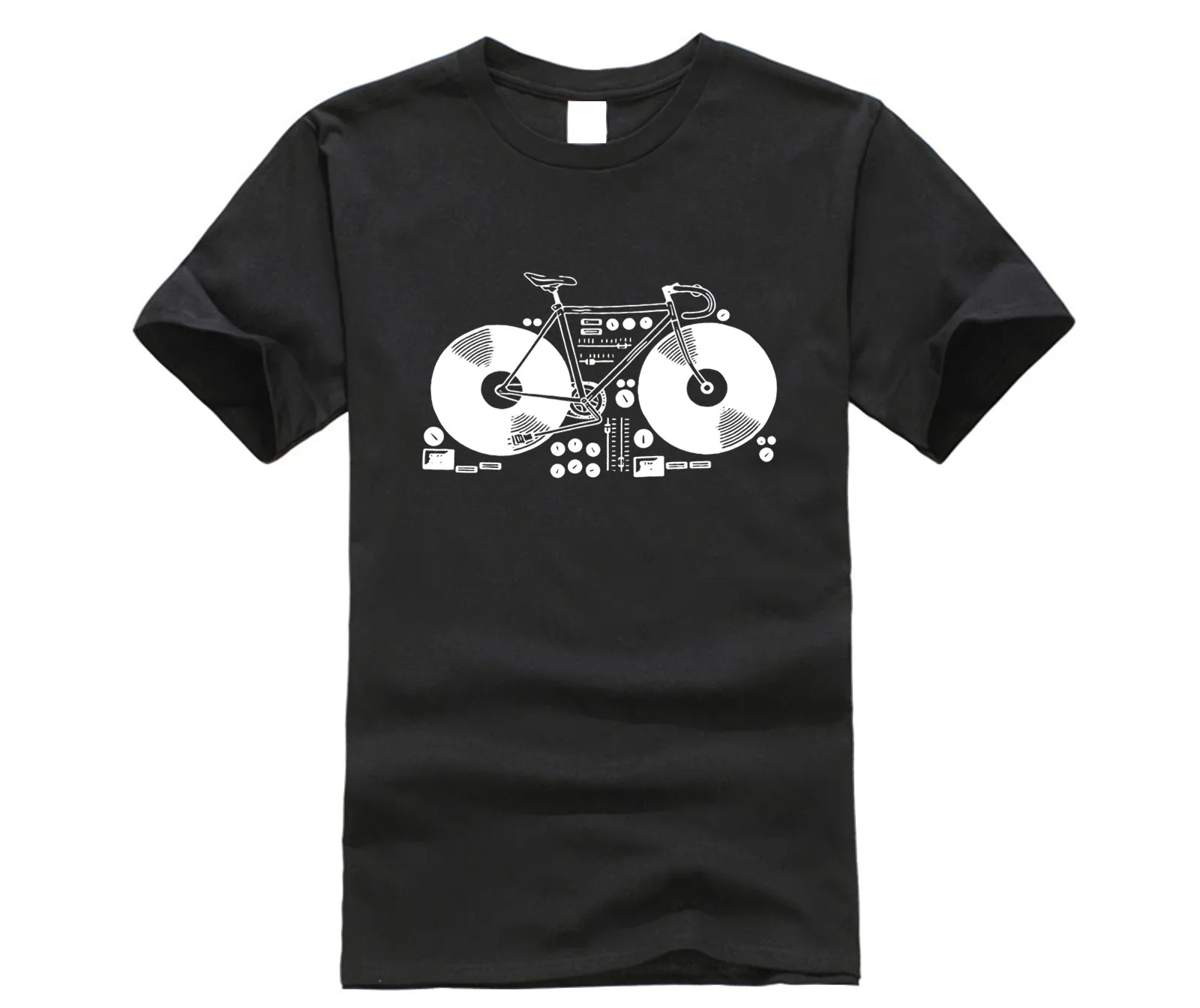 Мужская креативная Повседневная футболка с коротким рукавом Новинка Sodatees Велосипед Байкер микшер-вертушка Dj футболки на заказ