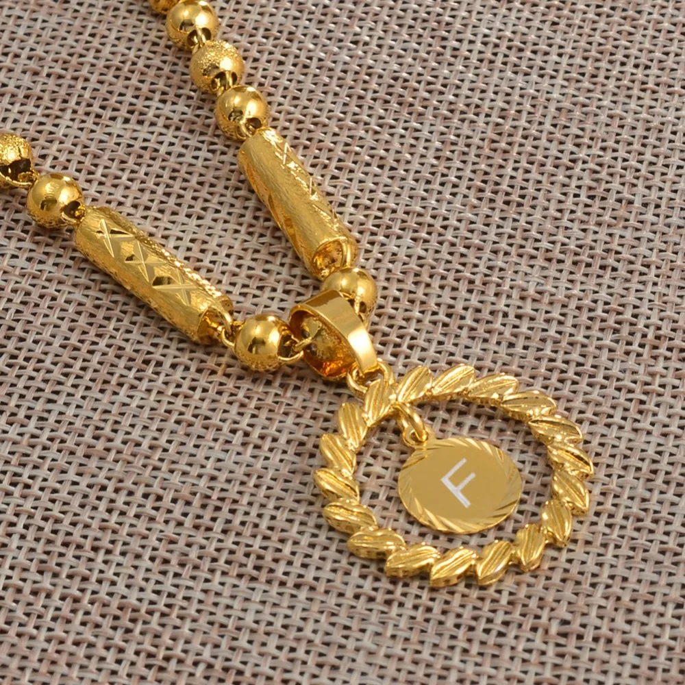 Choose Letter X 50cm By 6mm Beads Necklace for women Letters Pendant Heavy Necklaces Women Men English Initial Ball Marshall #169706p